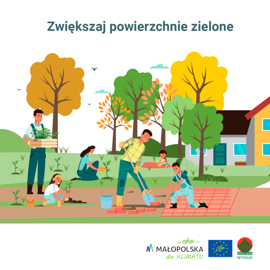 Plakat "Zwiększaj powierzchnie zielone"